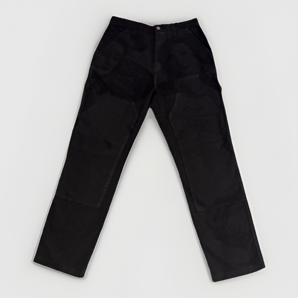Stussy  Venus Y2K‎ Black 100% Cotton Work Pants  Jeans Double Knee Black Size 29